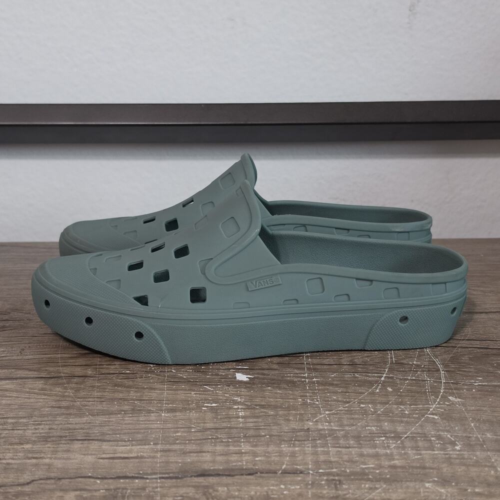 Vans TRK Men’s Casual Slip-On Perforated Rubber EVA Shoes Size 8 Sage Green